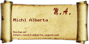 Michl Alberta névjegykártya